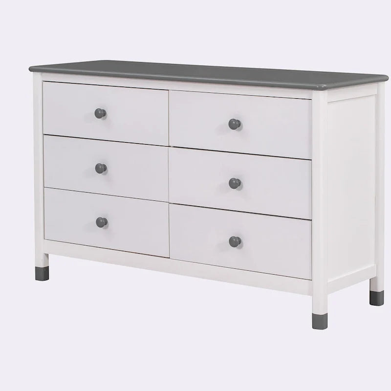 Commode de rangement à 6 tiroirs au fini patiné