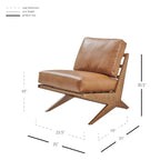 Fauteuil d'appoint style Mid-Century – Cadre en bois d'ingénierie + Tissu en polyester