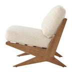 Fauteuil d'appoint style Mid-Century – Cadre en bois d'ingénierie + Tissu en polyester