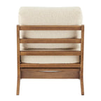 Fauteuil d'appoint style Mid-Century – Cadre en bois d'ingénierie + Tissu en polyester