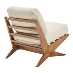 Fauteuil d'appoint style Mid-Century – Cadre en bois d'ingénierie + Tissu en polyester