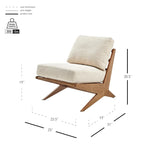 Fauteuil d'appoint style Mid-Century – Cadre en bois d'ingénierie + Tissu en polyester