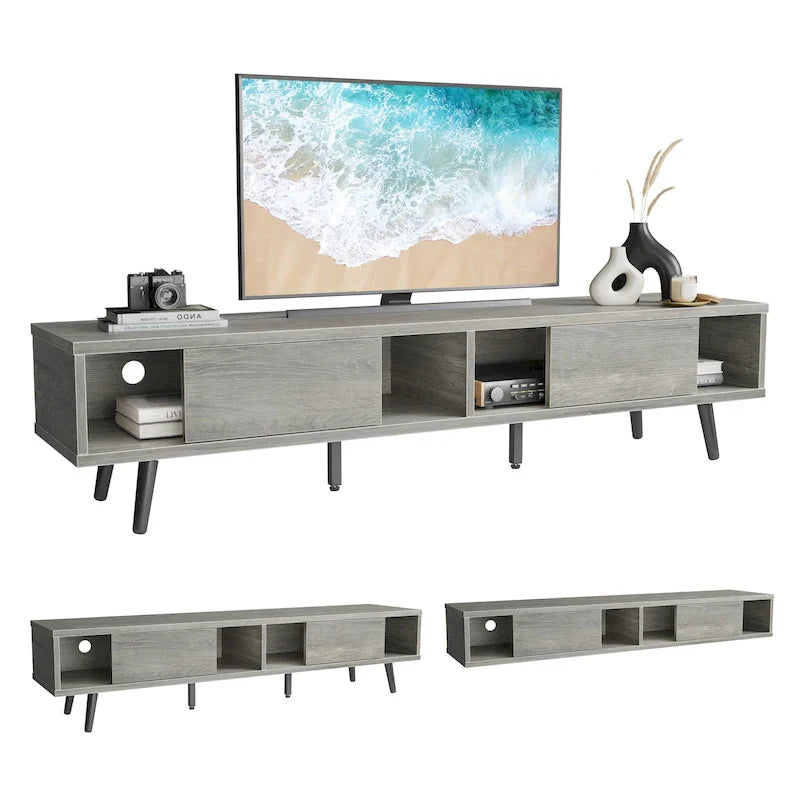 Meuble TV pour téléviseurs jusqu'à 75 po – Meuble console de divertissement de style milieu de siècle, 70 po