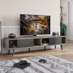Meuble TV pour téléviseurs jusqu'à 75 po – Meuble console de divertissement de style milieu de siècle, 70 po