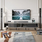 Meuble TV pour téléviseurs jusqu'à 75 po – Meuble console de divertissement de style milieu de siècle, 70 po