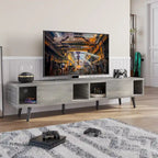 Meuble TV pour téléviseurs jusqu'à 75 po – Meuble console de divertissement de style milieu de siècle, 70 po