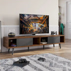 Meuble TV pour téléviseurs jusqu'à 75 po – Meuble console de divertissement de style milieu de siècle, 70 po