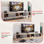 Meuble TV pour téléviseurs jusqu'à 75 po – Meuble console de divertissement de style milieu de siècle, 70 po