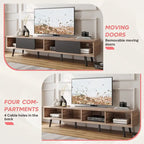 Meuble TV pour téléviseurs jusqu'à 75 po – Meuble console de divertissement de style milieu de siècle, 70 po