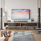 Meuble TV pour téléviseurs jusqu'à 75 po – Meuble console de divertissement de style milieu de siècle, 70 po