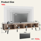 Meuble TV pour téléviseurs jusqu'à 75 po – Meuble console de divertissement de style milieu de siècle, 70 po
