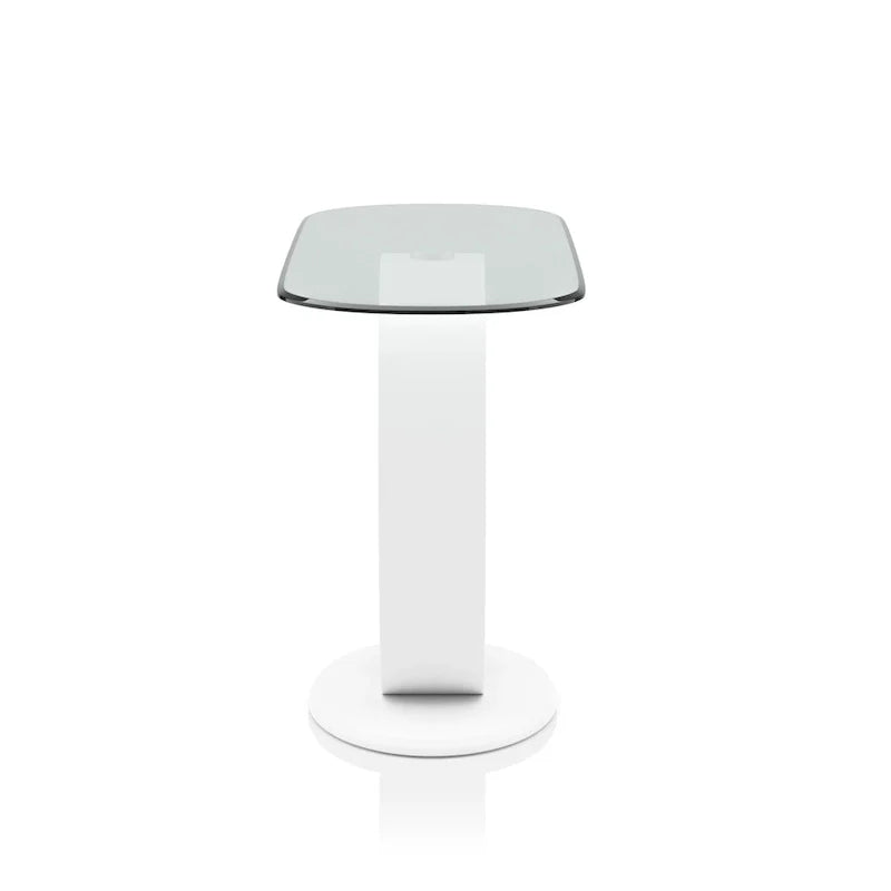 Console de canapé moderne de 47 pouces avec base en O et plateau en verre trempé