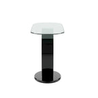 Console de canapé moderne de 47 pouces avec base en O et plateau en verre trempé