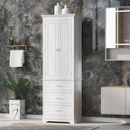 Colonne de salle de bain haute avec 3 tiroirs – Blanc