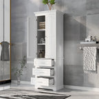 Colonne de salle de bain haute avec 3 tiroirs – Blanc