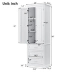 Colonne de salle de bain haute avec 3 tiroirs – Blanc