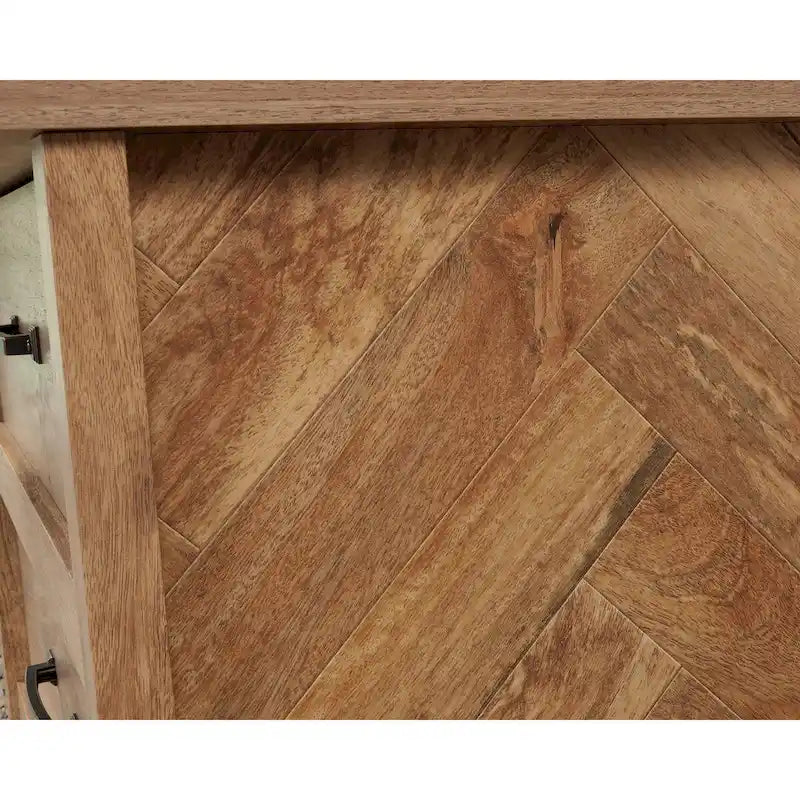 Commode à 3 tiroirs avec panneaux latéraux à chevrons