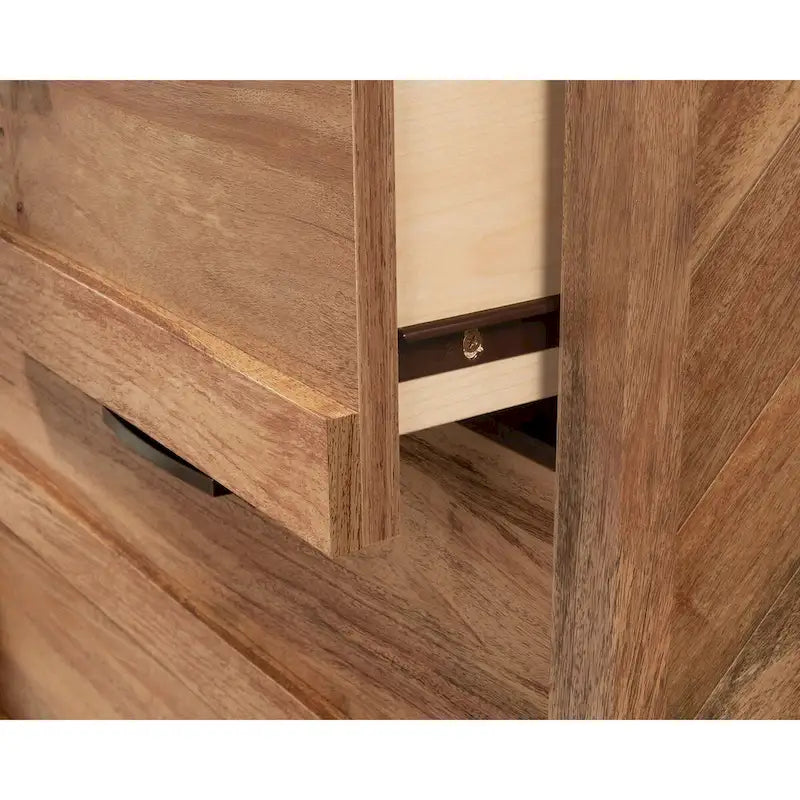 Commode à 3 tiroirs avec panneaux latéraux à chevrons