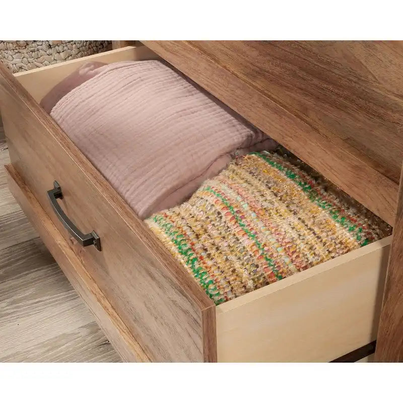 Commode à 3 tiroirs avec panneaux latéraux à chevrons