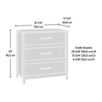 Commode à 3 tiroirs avec panneaux latéraux à chevrons