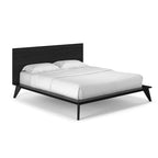 Lit plateforme king size avec tête de lit en bois