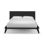 Lit plateforme king size avec tête de lit en bois