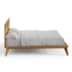 Lit plateforme king size avec tête de lit en bois