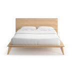 Lit plateforme king size avec tête de lit en bois