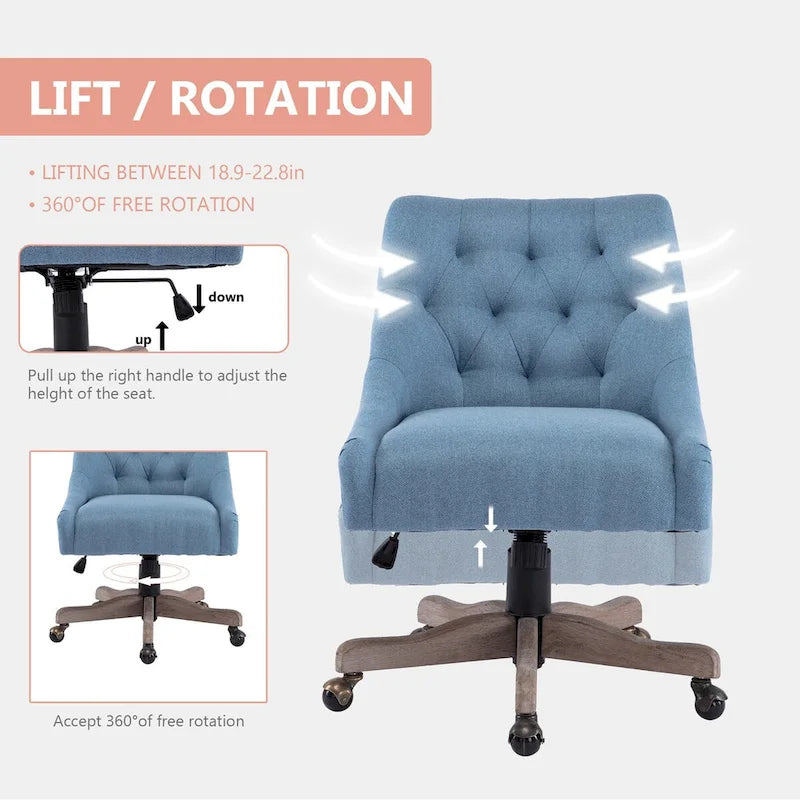 Fauteuil coquille pivotant à 360° avec hauteur réglable pour salon