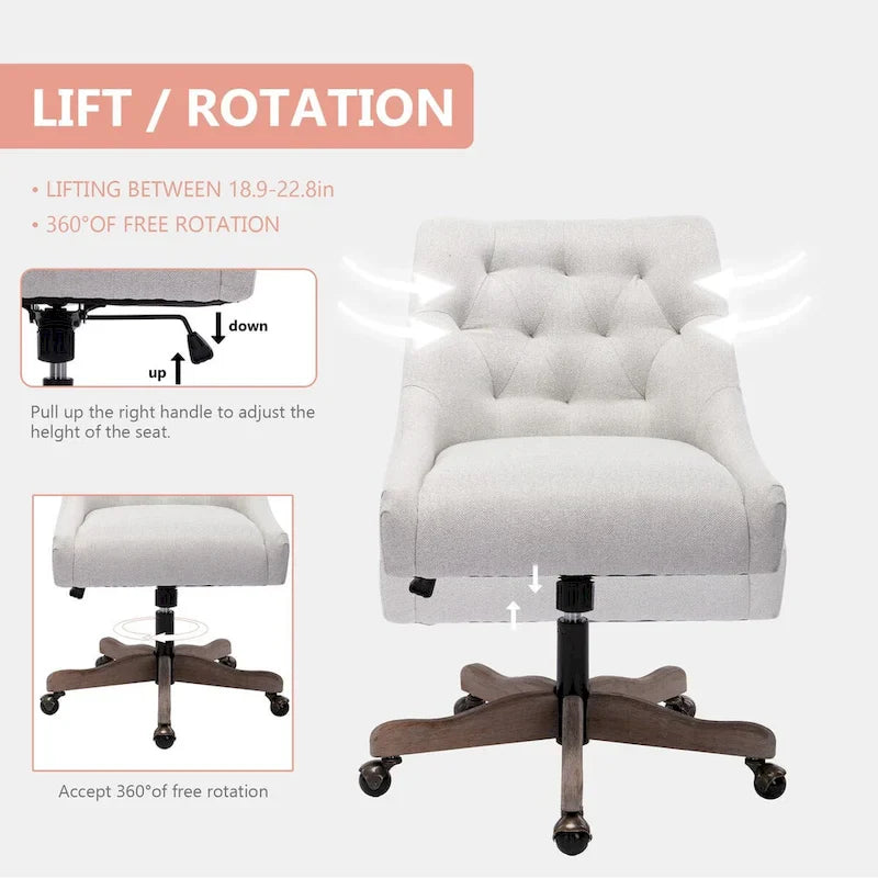 Fauteuil coquille pivotant à 360° avec hauteur réglable pour salon