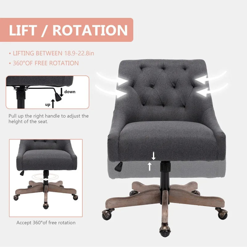Fauteuil coquille pivotant à 360° avec hauteur réglable pour salon