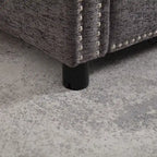 Causeuse 2 places en tissu chenille avec poches de rangement latérales