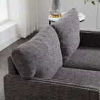 Causeuse 2 places en tissu chenille avec poches de rangement latérales
