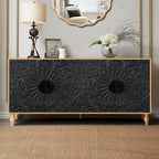 Meuble de rangement avec portes sculptées symétriques