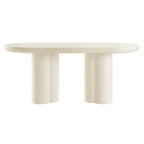 Table à manger ovale de 72 po avec finition aspect béton et base à double piédestal