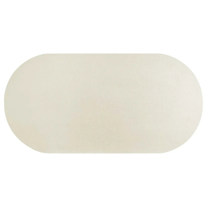 Table à manger ovale de 72 po avec finition aspect béton et base à double piédestal
