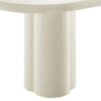 Table à manger ovale de 72 po avec finition aspect béton et base à double piédestal