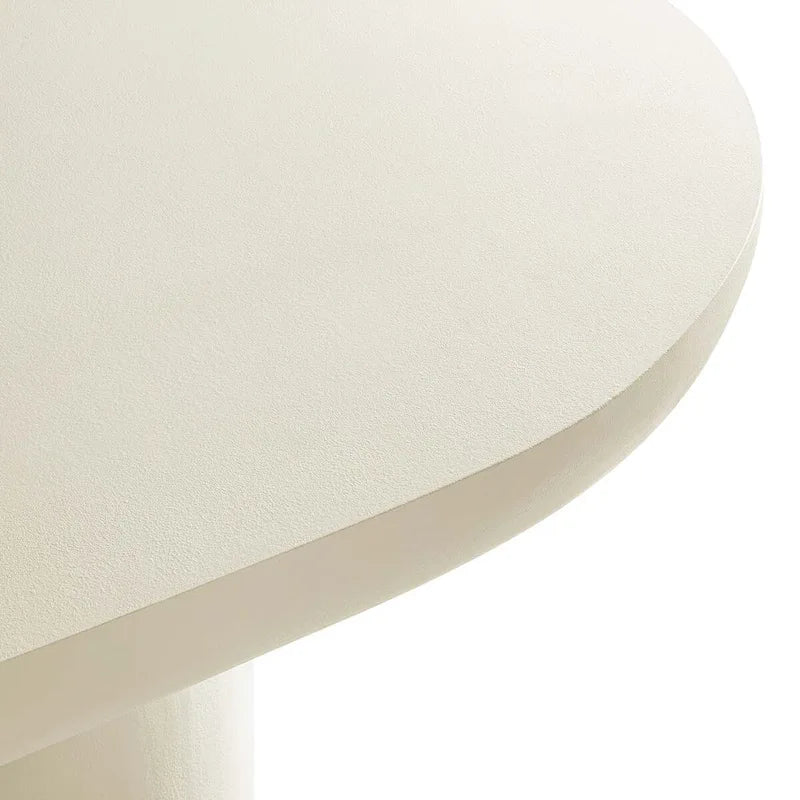 Table à manger ovale de 72 po avec finition aspect béton et base à double piédestal