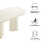 Table à manger ovale de 72 po avec finition aspect béton et base à double piédestal