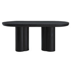 Table à manger ovale de 72 po avec finition aspect béton et base à double piédestal