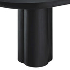 Table à manger ovale de 72 po avec finition aspect béton et base à double piédestal