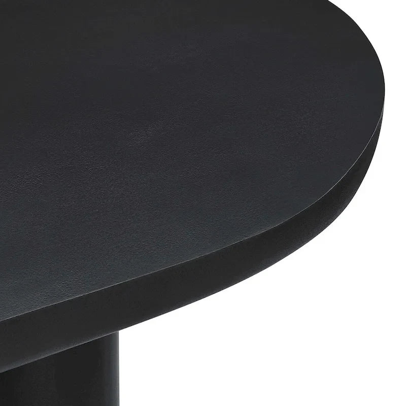 Table à manger ovale de 72 po avec finition aspect béton et base à double piédestal