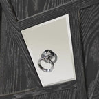 Meuble de rangement 4 portes avec miroirs et pieds en bois massif