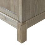 Meuble de rangement 4 portes avec miroirs et pieds en bois massif