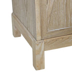 Meuble de rangement 4 portes avec miroirs et pieds en bois massif