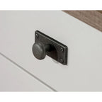 Bureau d'angle avec tiroirs et étagères ouvertes - Blanc