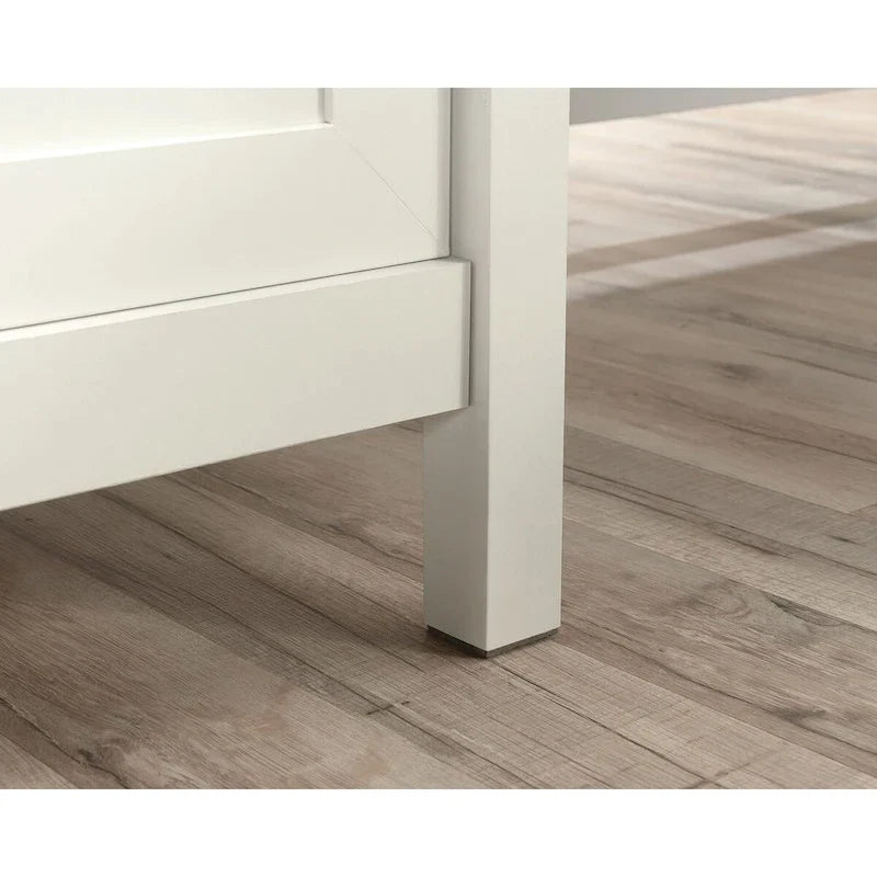 Bureau d'angle avec tiroirs et étagères ouvertes - Blanc