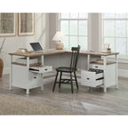 Bureau d'angle avec tiroirs et étagères ouvertes - Blanc