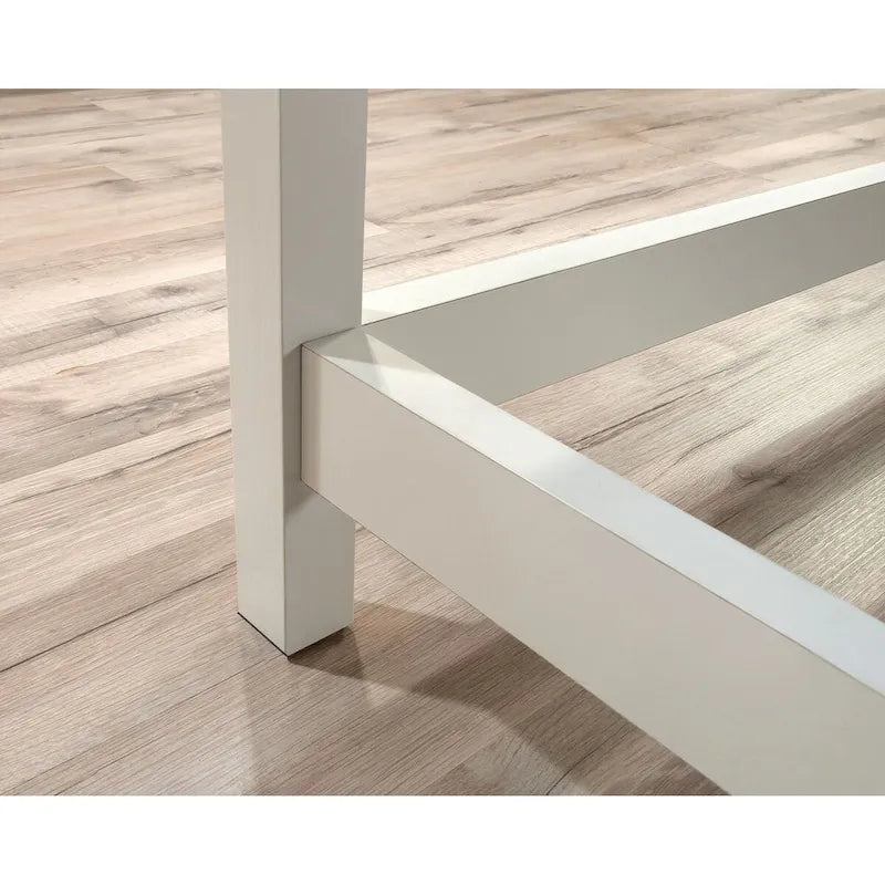 Bureau d'angle avec tiroirs et étagères ouvertes - Blanc