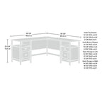 Bureau d'angle avec tiroirs et étagères ouvertes - Blanc
